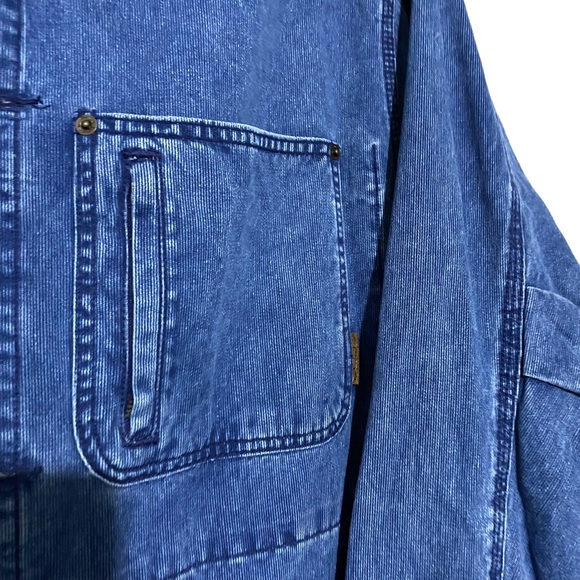 Timberland Chore Jacket Coat Denim M L XL XXL Chest 54” Blue Utility Oversized - Picture 2 of 16